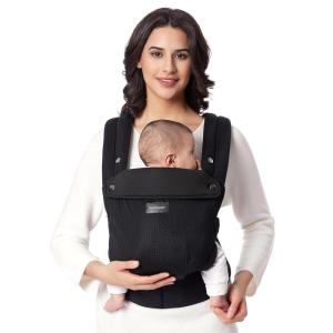 imageMomcozy Baby Carrier  Ergonomic Cozy and Lightweight Carrier for 324 Months Effortless to Put On Ideal for HandsFree Parenting Enhanced Lumbar Support Purehug for Infant to Toddler BlackAir MeshBlack
