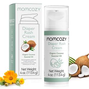 imageMomcozy Baby Diaper Rash Cream Baby Diaper Cream Daily Use for Skin Care Natural Ingredients Coconut Diaper Cream Fragrances Free Hypoallergenic for Sensitive Skin 4 ozcream