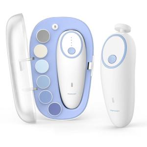 imageMomcozy Baby Nail File Electric Gentle Baby Nail Trimmer Electric Rechargeable Baby Nail Clipper Electric 7 Grinding Head Replacement PadsBlue