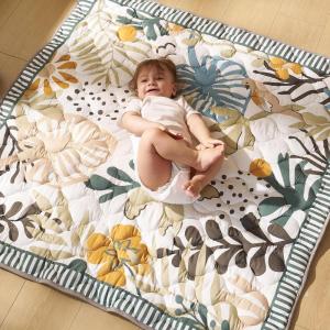 imageMomcozy Baby Play Mat for Floor 50x50 Thickened Playpen Mat Playmate for Baby Tummy Time Waterproof ampamp NonSlip Foldable Outdoor Mat with Carrying Handle Forest WorldGreen Forest
