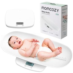 imageMomcozy Baby Scale MultiFunction Scale for Body WeightampampHeight Measurement Large Capacity for ToddlerampampChildrenampampPetampampAdult Perspectives Switch Removable Tray 5 Units Digital LED Screen AutoOffRegular