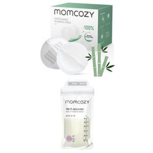imageMomcozy Bamboo Fiber Disposable Nursing Pads 100 Natural Materials ampamp Momcozy Breastmilk Storing Bags TempSensing Discoloration Milk Storing Bags for Breastfeeding