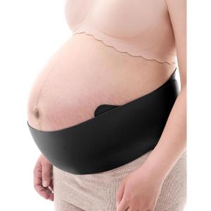 imageMomcozy Belly Bands for Pregnant Women OnePiece ampamp Portable Pregnancy Belly Band with Ergonest Back Support ampamp Breathable Fabric  Adjustable Maternity Belt for SmallRoundHighCarrying BellyBlack