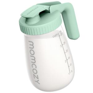 imageMomcozy Breast Milk Pitcher Resistant to Heat and Cold Abrupt Temp Swings No Leak Glass Breast Milk Fridge Storage Container with Wide Mouth Fast Baby Formula Maker GreenGreen