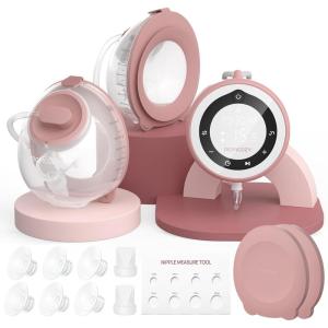 imageMomcozy Breast Pump V1 Pro HospitalGrade HandsFree ampamp Portable Wearable Pump Upgraded Electric Pump with 3 FineTuned Rhythms15 Levels Come with LeakProof DoubleFit Flange Cozy RedCozy Red