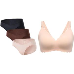 imageMomcozy Classic Jelly Strip Nursing Bras Large and Under The Bump Maternity Underwear One Size