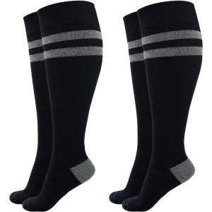 imageMomcozy Compression Socks for Women Wide Calf 1520mmHg Knee High Support Socks for Pregnancy Nurses Travel FlyingBlackBlack