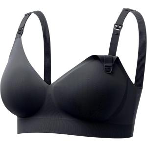imageMomcozy CoolFit Nursing Bras for Breastfeeding Fixed Padding Ultra Stretch Seamless Jelly Strip Maternity Bra XXLarge