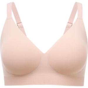 imageMomcozy CoolFit TShirt Jelly Bra for Women Comfortable Wireless Everyday Bras with SemiFixed PadsOyster Pink