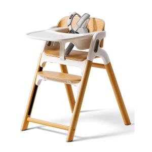 imageMomcozy DinerPal Wooden High Chair for Babies Toddlers ampamp Adults Up to 308 Lbs Convertible Baby Highchair with FoodGrade Tray DishwasherSafe Adjustable ampamp Ergonomic Natural Woodnatural wood