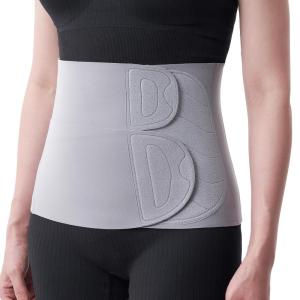 imageMomcozy Ergowrap Postpartum Belly Band for Natural and CSection Recovery Abdominal Binder with 3D Abdomen Lifting ampamp Ergonomic Back Support Seamless Belly Wrap Shapewear for Post Surgery RecoveryPetite  Gray