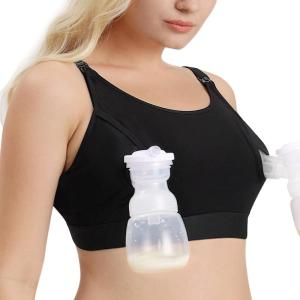 imageMomcozy Hands Free Pumping Bra Adjustable BreastPumps Holding and Nursing Bra Pumping ampamp Nursing Bra in OneBlack