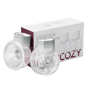 imageMomcozy HandsFree Breast Pump S12 Pro Wearable ampamp Portable Pump with Soft DoubleFit Flange 3 Modes  9 Levels Double Electric Pump Smart Display 24mm 2 Pack Cozy WhiteCozy Grey