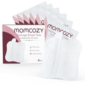 imageMomcozy Hydrogel Nipple Pads with Soothing Lanolin Soothies Gel Nursing Pads Provide Instant Cooling Relief Breastfeeding Essentials 6 PCS6 PCS