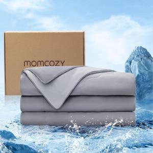 imageMomcozy Life CoolMurm Cooling Comforter for Hot Sleepers FullQueen 90quotx90quot Soft Breathable Pregnancy Cooling Blanket 3Second Cooling 8 Hours Stay Cool All Night Deep Light GreyCooling Deep Light Grey