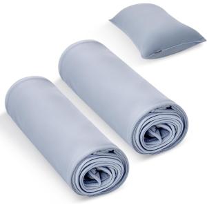 imageMomcozy Life Coolmurm Cooling Pillow Cases for Hot Sleepers 2 Stretchy Cooling Pillowcases Lightweight Breathable Cooling Pillow Cover Zipper Pillow Protector Smoky Grey for Standard PillowCooling Grey