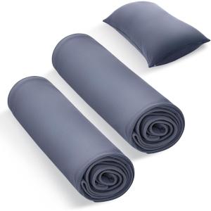 imageMomcozy Life Coolmurm Cooling Pillow Cases for Hot Sleepers 2 Stretchy Cooling Pillowcases Lightweight Breathable Cooling Pillow Cover Zipper Pillow Protector Smoky Grey for Standard PillowCooling Smoky Grey