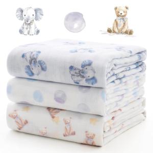imageMomcozy Muslin Swaddle Blankets for Baby Boys and Girls 4Pack Breathable and SkinFriendly Receiving Blanket Wrap Baby Essentials Registry ampamp Gift 47 x 47 inchesInnocence