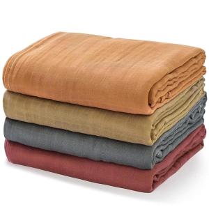imageMomcozy Muslin Swaddle Blankets for Baby Boys and Girls 4Pack Breathable and SkinFriendly Receiving Blanket Wrap Baby Essentials Registry ampamp Gift 47 x 47 inchesBrown