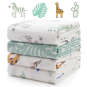 imageMomcozy Muslin Swaddle Blankets for Baby Boys and Girls 4Pack Breathable and SkinFriendly Receiving Blanket Wrap Baby Essentials Registry ampamp Gift 47 x 47 inchesBravery