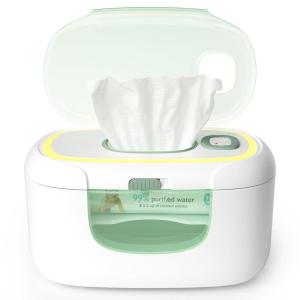imageMomcozy New Baby Wipe Warmer 100pcs Larger Capacity Wipe Dispenser 10Min Fast Heating with 4 Temperature Modes Innovative Spring Design Silicone ampamp Top SealsQuick Even Heating 3Level Nightlight