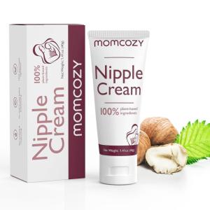imageMomcozy Nipple Cream Safe for Breastfeeding PlantBased Ingredients LanolinFree Nipple Balm Soothing Cream Breastfeeding Essentials for Nursing ampamp Pumping Moms 141 ozNatural Plantbased