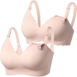 imageMomcozy Nursing Bras for Breastfeeding 2 Pack YN21 and YN46