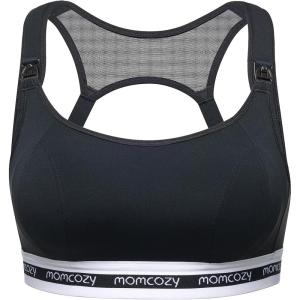 imageMomcozy Nursing Bras for Breastfeeding FB011 LowImpact Nursing Sports Bra Support Maternity Pregnancy Padded Wireless BraBlack