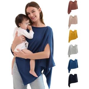 imageMomcozy Nursing Cover for Breastfeeding Breathable Privacy Poncho MultiUse Nursing Shawl Portable Breast Feeding Covers