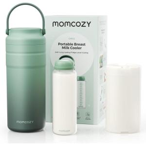 imageMomcozy Portable Breast Milk Cooler Lite DualLayer Insulation for 24H Cooling Travel ampamp Outdoor Friendly with Compact Design 12Oz Capacity Travel Breastmilk Chiller with Storage Bottles