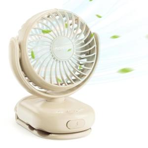 imageMomcozy Portable Fan with Clip  4Speed MiniFan for Carrier  Personal Fans Ultra Lighter 026lb  Gaps 45mm  Handheld Cooling  Rechargeable Rotate for Diaper BackpackStrollerCarrierChairBeige Brown