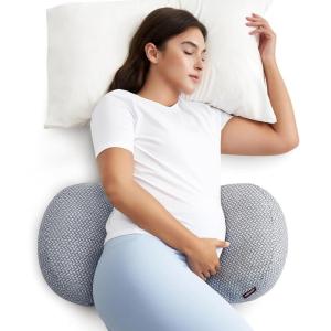imageMomcozy Portable Pregnancy Pillow  W Shaped Maternity Support for Side Sleepers Adjustable Travel Wedge Pillow for Back Belly and Hip Relief Ideal for Pregnant Women Deep GreyGreymemory Foam