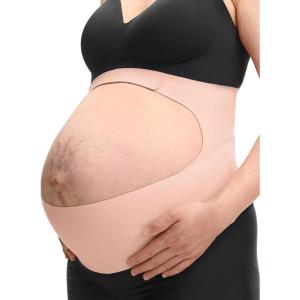 imageMomcozy Pregnancy Belly Band CozySupport Ergonest Maternity Belly Band Invisible Pregnancy Belt for Back Abdomen WaistOyster Pink
