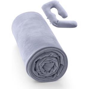 imageMomcozy Pregnancy Pillow Cover for Dreamlign U Pro Maternity Pillow for Sleeping Adjustable Leg Pillow Support for Back Hip Belly for Pregnant Women 5072 Inch Body Pillow Only Velvet PillowcaseGrey