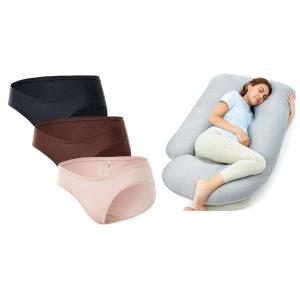 imageMomcozy Pregnancy Pillows with Cooling Cover and Under The Bump Maternity Underwear One Size