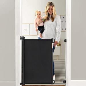 imageMomcozy Retractable Baby Gate 33quot Tall Extends up to 55quot Wide Child Safety Baby Gates for Stairs Doorways Hallways Indoor OutdoorBlack