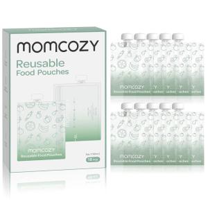 imageMomcozy Reusable Baby Food Pouches for ToddlersBPA Free PlasticFood SafeFreezer SafeRefillable for Applesauce Yogurt ampamp Puree Squeeze Pouch10 Packs5oz5 Ounce
