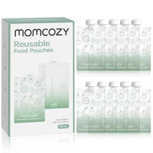 imageMomcozy Reusable Baby Food Pouches for ToddlersBPA Free PlasticFood SafeFreezer SafeRefillable for Applesauce Yogurt ampamp Puree Squeeze Pouch10 Packs5oz344oz