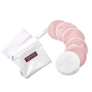 imageMomcozy Reusable Nursing Pads Innovative Use of One Way MoistureWicking Fabric ampamp 4  Layer Washable Breast Pads Super Absorbent and Large Capacity 6 Pack  Wet and Dry Separation Bag  Wash BagThin