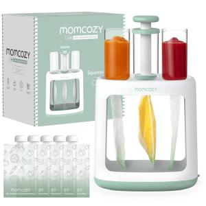 imageMomcozy Squeeze StationBaby Food MakerampampPouch Filler for Homemade Baby Puree BPAFree Dishwasher Safe with Reusable Baby Food Pouches for Babies ampamp Toddlers