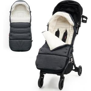 imageMomcozy Stroller Footmuff  Universal WeatherProof Warm Stroller Bunting Bag  Extendable Winter Cover  Adjustable BuckleBlack