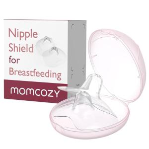 imageMomcozy UltraThin Nipple Shields 100 FoodGrade Silicone for Breastfeeding Moms BPABPSFree SuperSoft ampamp Portable Carry Case Included 24mm17mm