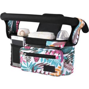 imageMomcozy Universal Stroller Organizer with Insulated Cup Holder Detachable Phone Bag ampamp Shoulder Strap Fits for Stroller like Uppababy Baby Jogger Britax BOB Umbrella and Pet StrollerMulticolor