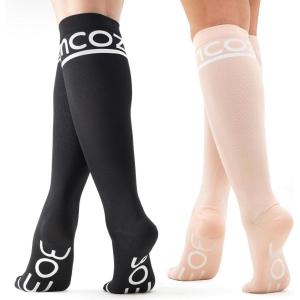 imageMomcozy Womens Compression Socks 2Pack 2030 mmHg KneeHigh Support for Circulation ampamp Recovery