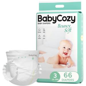 imageNewborn Baby Diapers Size 21218lb 74 Count Babycozy Bouncy Soft Diapers Hypoallergenic Dry Disposable Diapers with Softer Touch 08D Diaper ampamp10 Micron Velvet Fiber to Protect Sensitive Infant SkinSize 3 66 Count