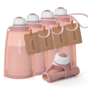 imageNo Leak Momcozy Silicone Breastmilk Storage Bags Reusable Breastmilk Freezer Storing Bags for Breastfeeding 85oz250ml Breast Milk Saver Leakproof Baby Food Pouches BPA Free Gray 5pcsBean Paste