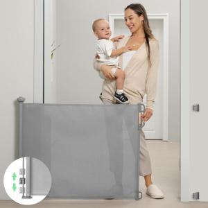 imageRetractable Baby Gate Momcozy Mesh Baby Gate or Mesh Dog Gate 33quot TallExtends up to 55quot Wide Child Safety Gate for Doorways Stairs Hallways IndoorOutdoorGray