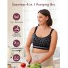 imageMomcozy Pumping Bra Hands Free  Seamless Nursing Bras for Pumping  Breast Pump Bra with Fixed Padding WirelessBlack