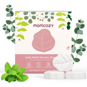 imageMomcozy Shower Steamers with Eucalyptus Mint Essential Oil 14 Pack LongLasting Refresh Scent Breath Easy and Relaxing Homespa Like Experience