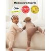 imageMomcozy Unisex Baby Pajamas BabyTemp Monitoring Double Zipper Boy Girl Sleepers Rompers Footie 2 Pack Light Weight Stretchy Viscose Derived from Bamboo Baby Jammies 612 M Pinkish Grey Brown
